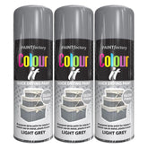 3X Paint Factory Light Grey Gloss Spray Paint 400ml Spray Paint